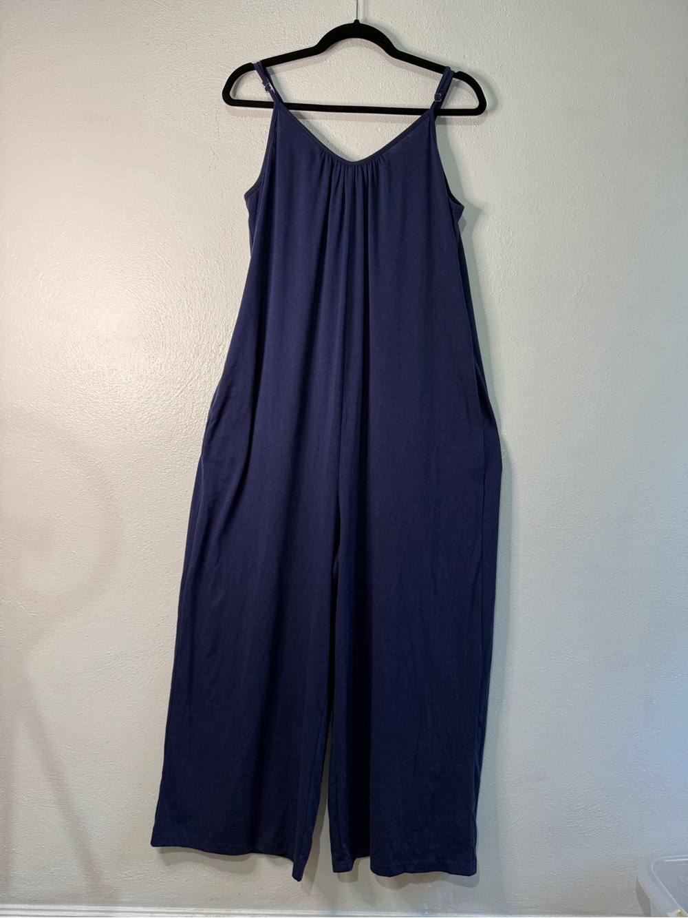 Anrabess Women's Navy Wide-Leg Jumpsuit. Sz L.